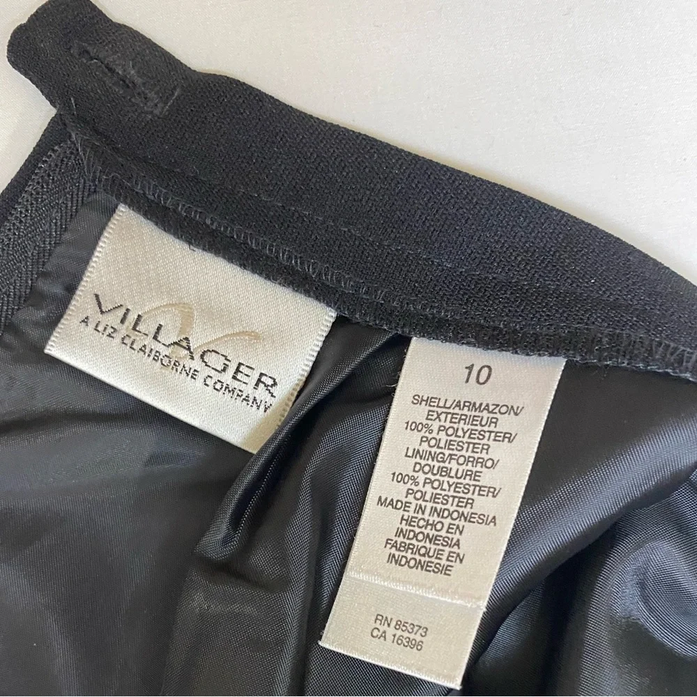 Villager Liz Claiborne Black Pencil Skirt Women’s 10 Professional Career Wear